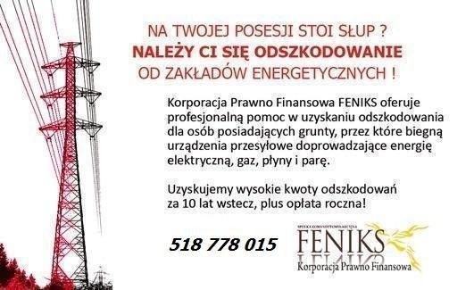 ODSZKODOWANIA  ZA SŁUPY