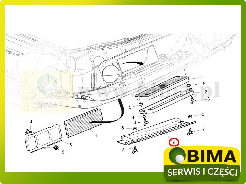 Osłona filtra kabinowego lewa John Deere 5100RN,5070M — zdjęcie 3