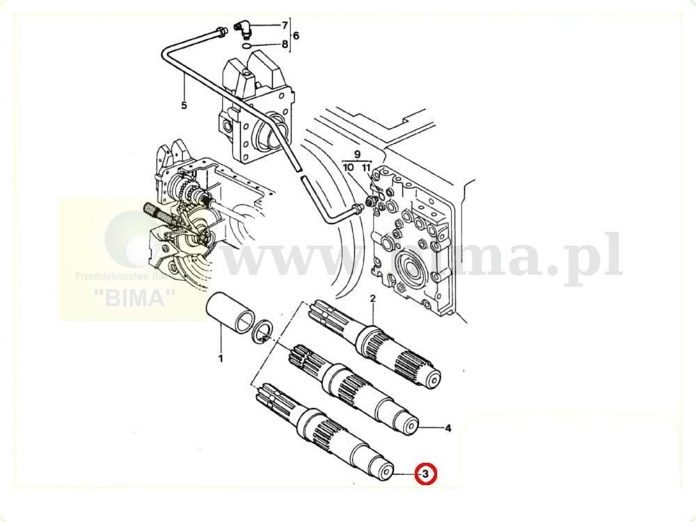 Końcówka wałka PTO Massey Ferguson 3655,3670,3680,3690 — zdjęcie 3
