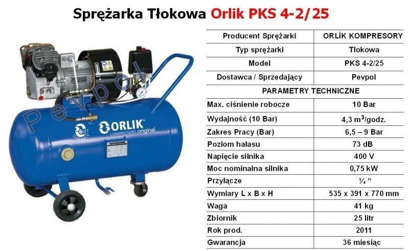 Orlik, Kompresor, Sprężarka, Orlik PKS 4-2/25