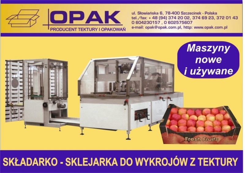 MASZYNA DO SKLEJANIA WYKROJÓW Z TEKTURY