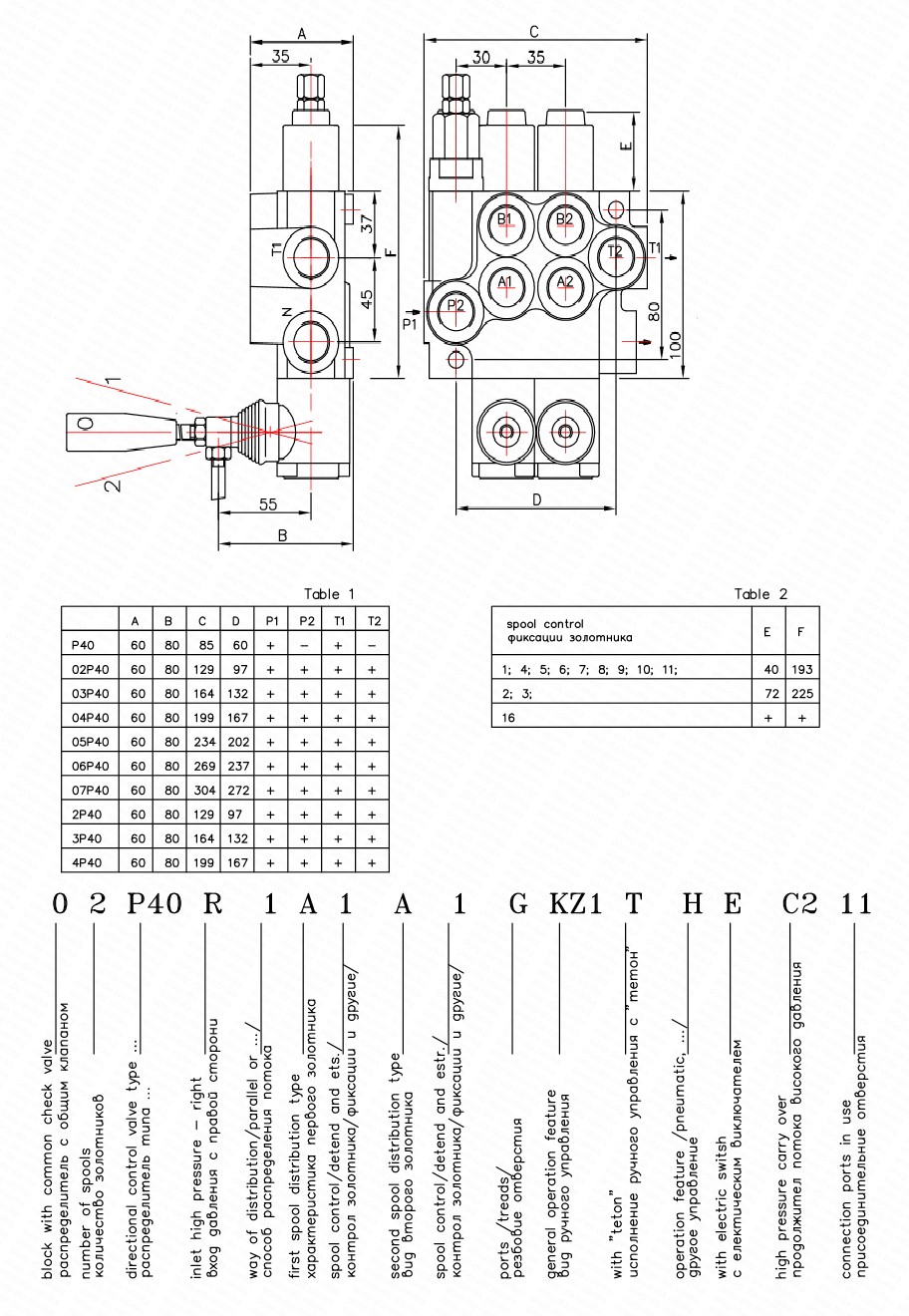 Rozdzielacz hydrauliczny 6 sekcyjny 40L — zdjęcie 2