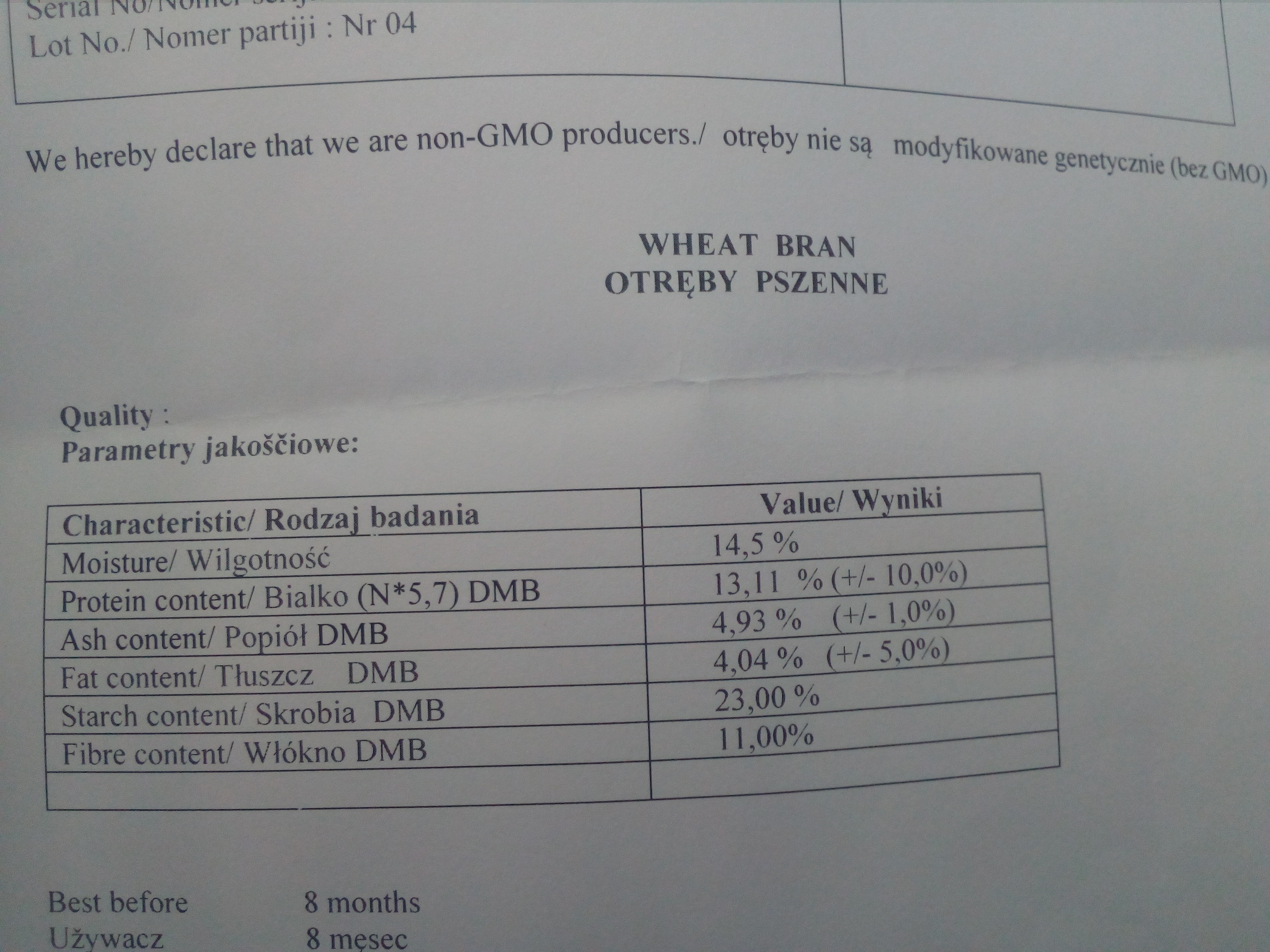 Otręby pszenne w worku 25kg