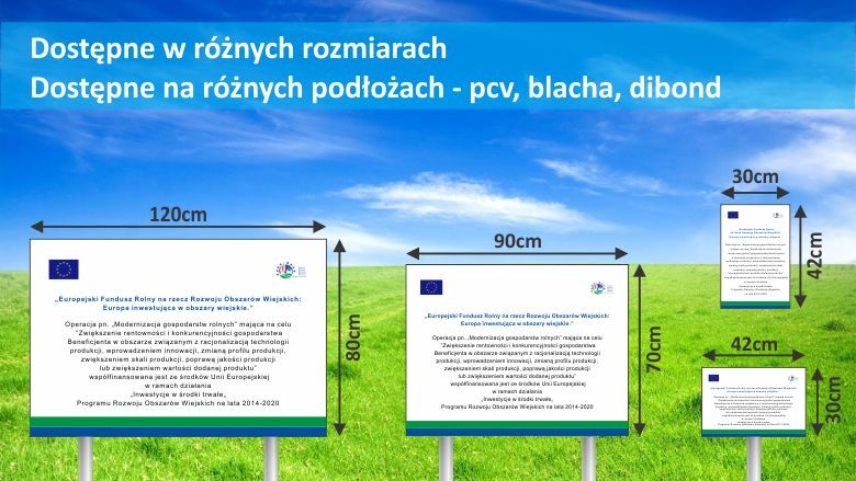 Tablica unijna informacyjna PROW 2014-2020 dotacje ARiMR eu pamiątkowa — zdjęcie 5