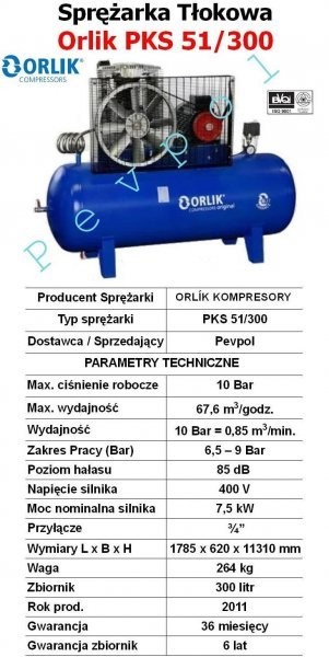 Orlik, Kompresor, Sprężarka, Orlik PKS 51/300