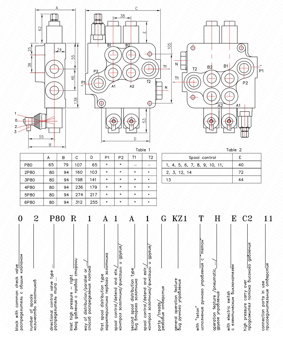 Rozdzielacz hydrauliczny 6 sekcyjny 80L — zdjęcie 2