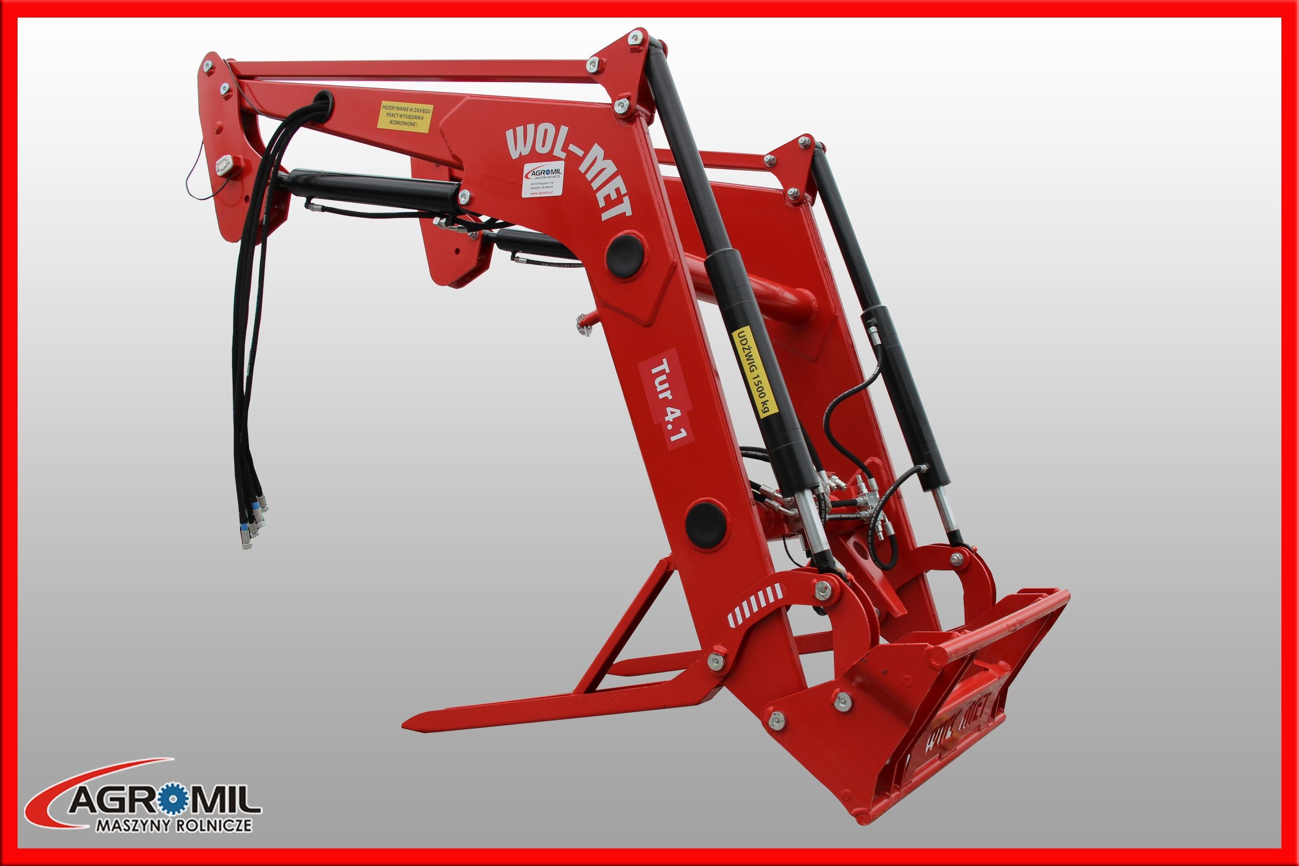 Ładowacz czołowy TUR-4 udźwig 1500kg nowy model- euroramka U912  902 z — zdjęcie 1