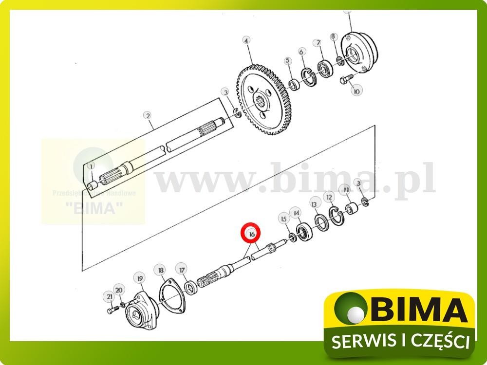 Wałek wom John Deere 1840,1850,1850N,1950,1950N,2040 — zdjęcie 3