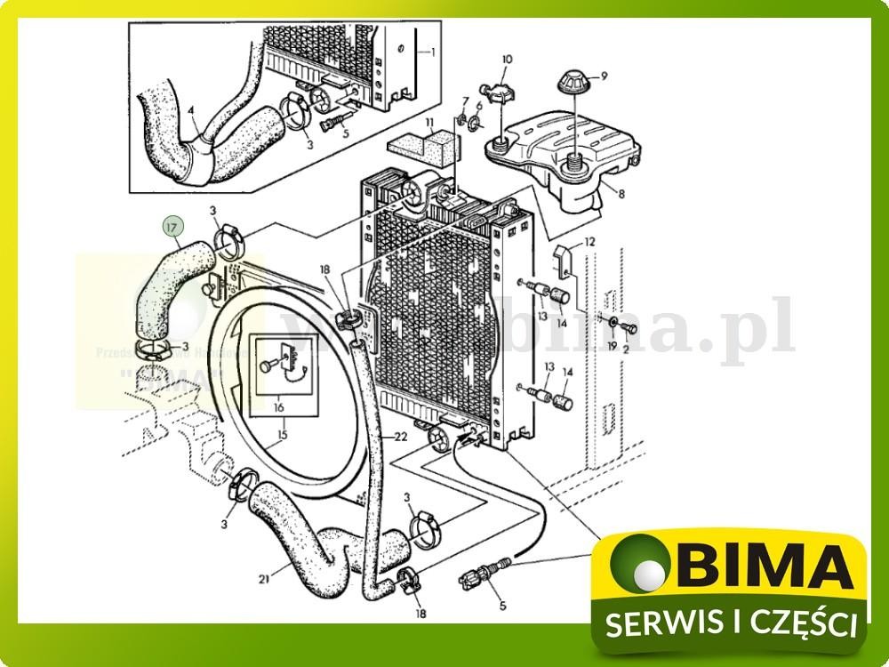 Przewód gumowy chłodnicy górny John Deere 6100,6200 — zdjęcie 3