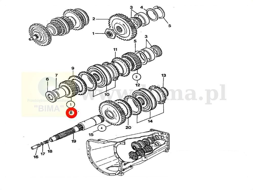 Koło zębate pierwszego biegu z15 MF Massey Ferguson 3085, — zdjęcie 4