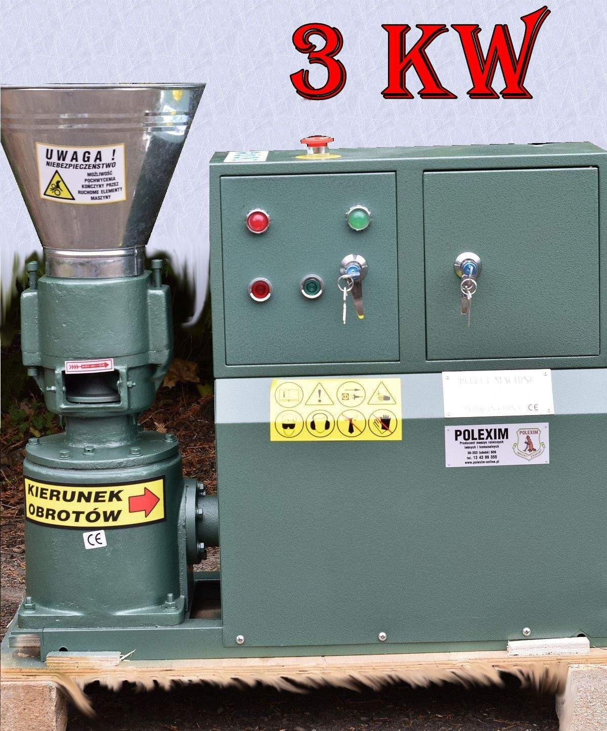 PELLECIARKA: wydajność 75-100-kg/h, silnik 3 kW, matryca 6 mm lub 8mm. — zdjęcie 1