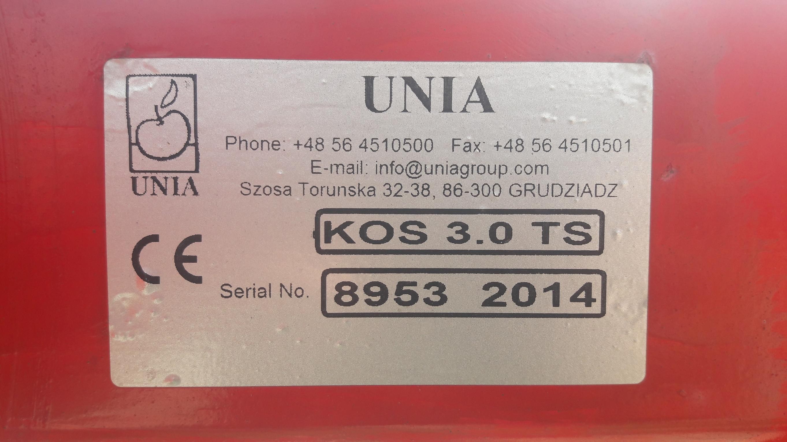 Agregat ścierniskowy UNIA Kos 3,0 TS — zdjęcie 5