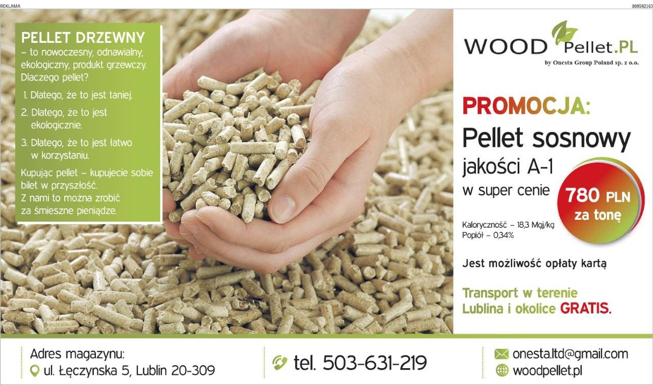 Pellet A1 Premium, bez spieków, DOSTAWA