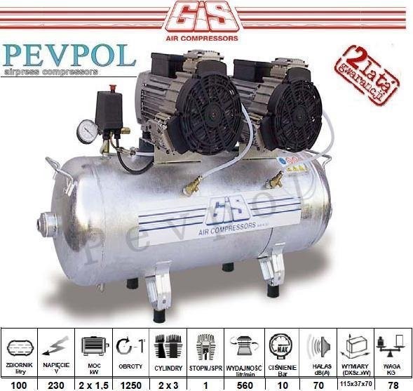 GiS Air Compressorss, Sprężarka Bezolejowa, TOP300