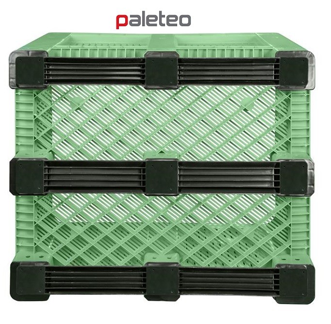 SPKAS skrzyniopaleta plastikowa, ażurowa 1200x1000 mm na płozach — zdjęcie 3