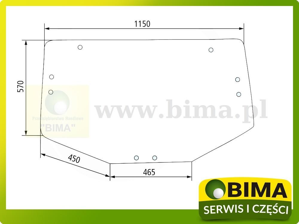 Szyba tylna John Deere 6120,6220,6320,6420,6520,6620
