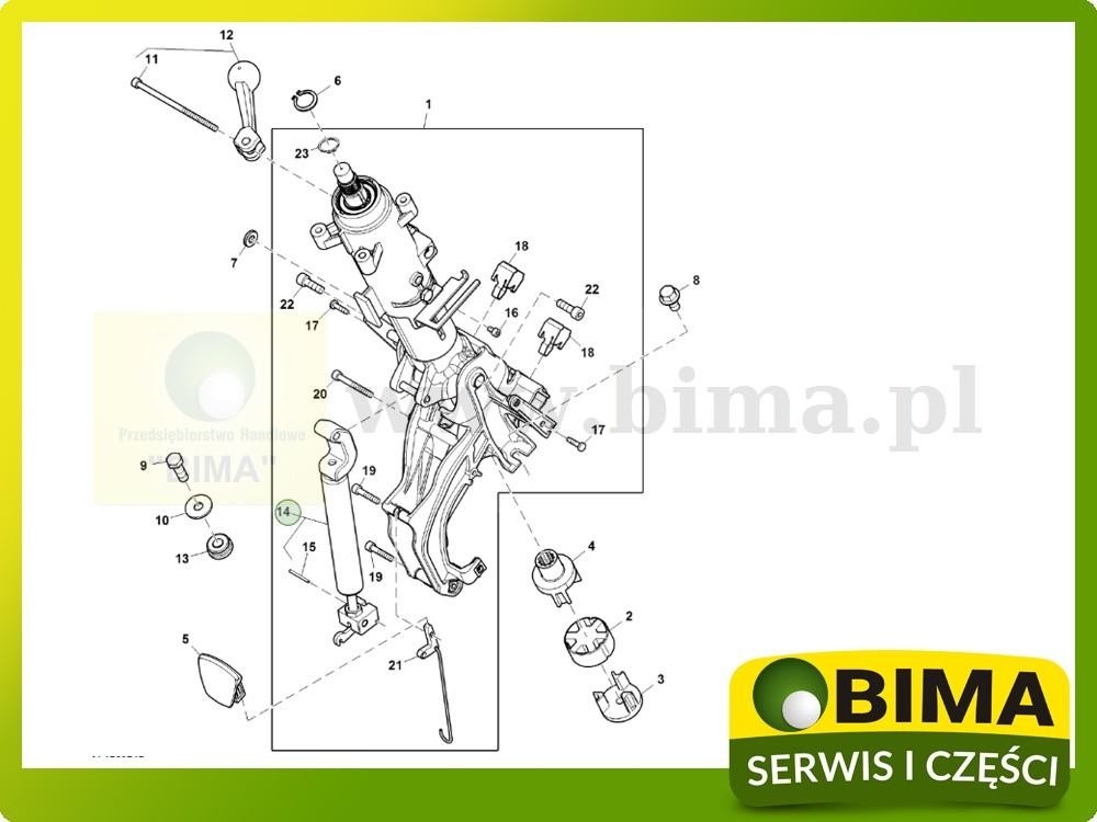 Siłownik gazowy kolumny kierownicy John Deere 7205J — zdjęcie 2