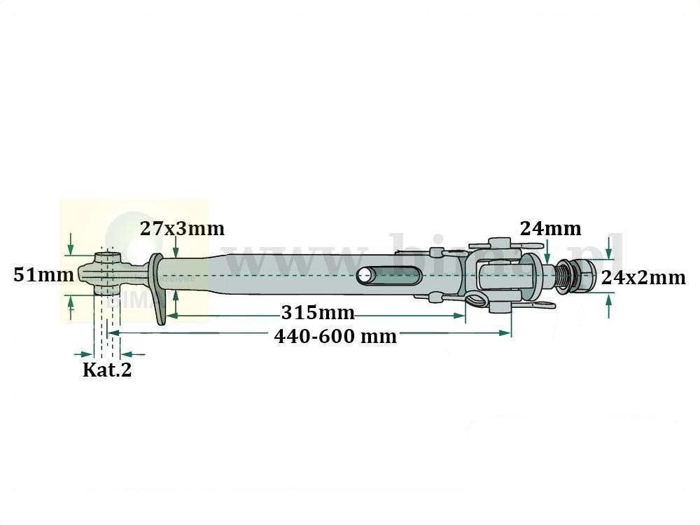 Drążek stabilizujący odciąg BIMA5288Massey Ferguson 5460 — zdjęcie 3