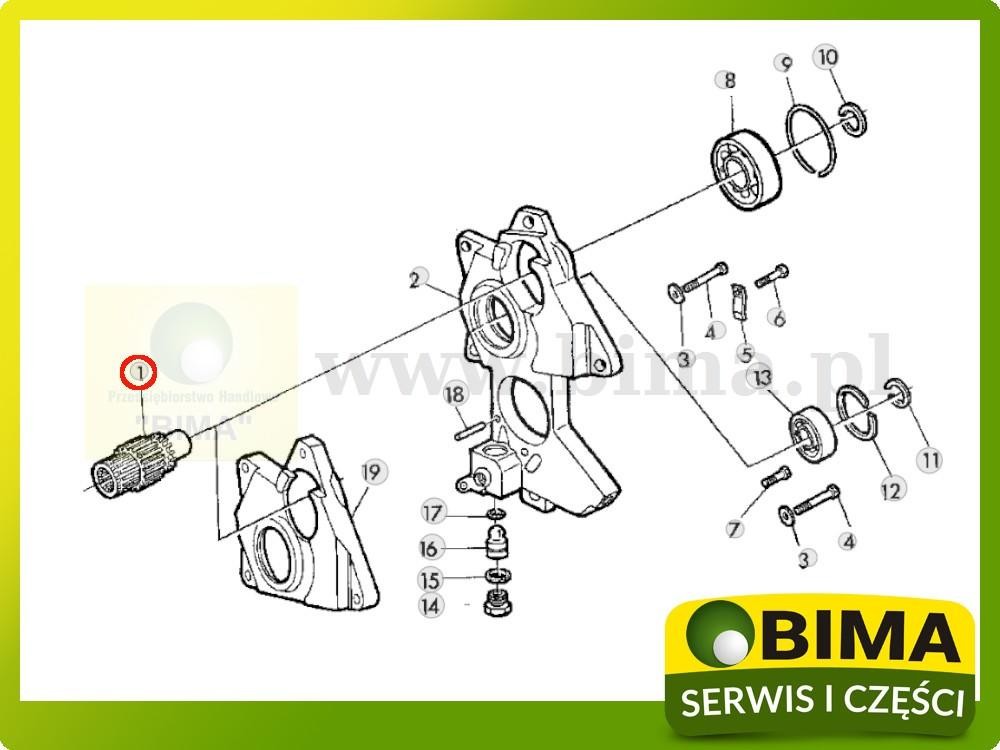 Wałek z kołem zębatym z12 John Deere 2650,840,940,1040 — zdjęcie 2