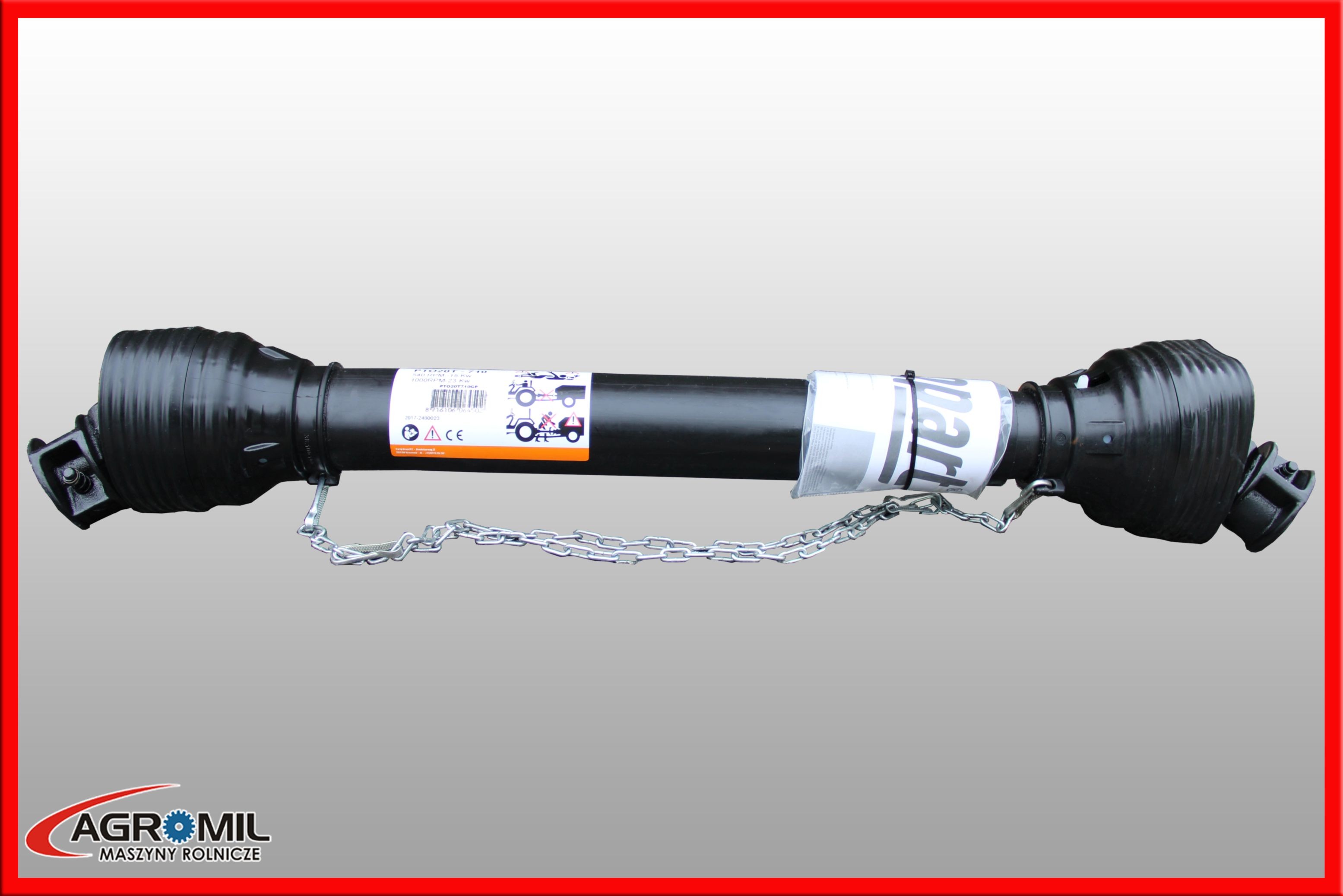 Wałek UNI 500 Nm L-1000mm ze sprzęgłem kołkowym