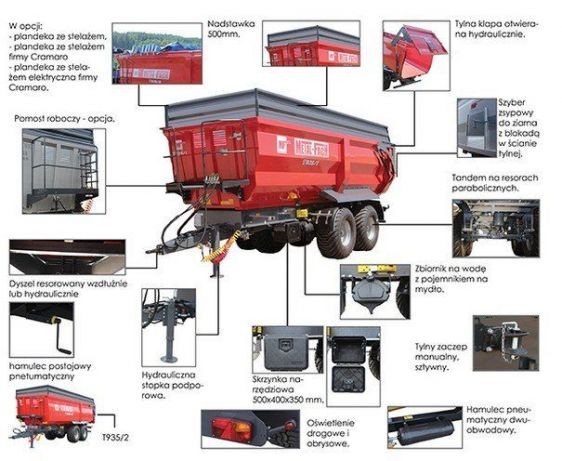 Przyczepa rolnicza Metal-Fach T935/2 – 16t Skorupowa — zdjęcie 2