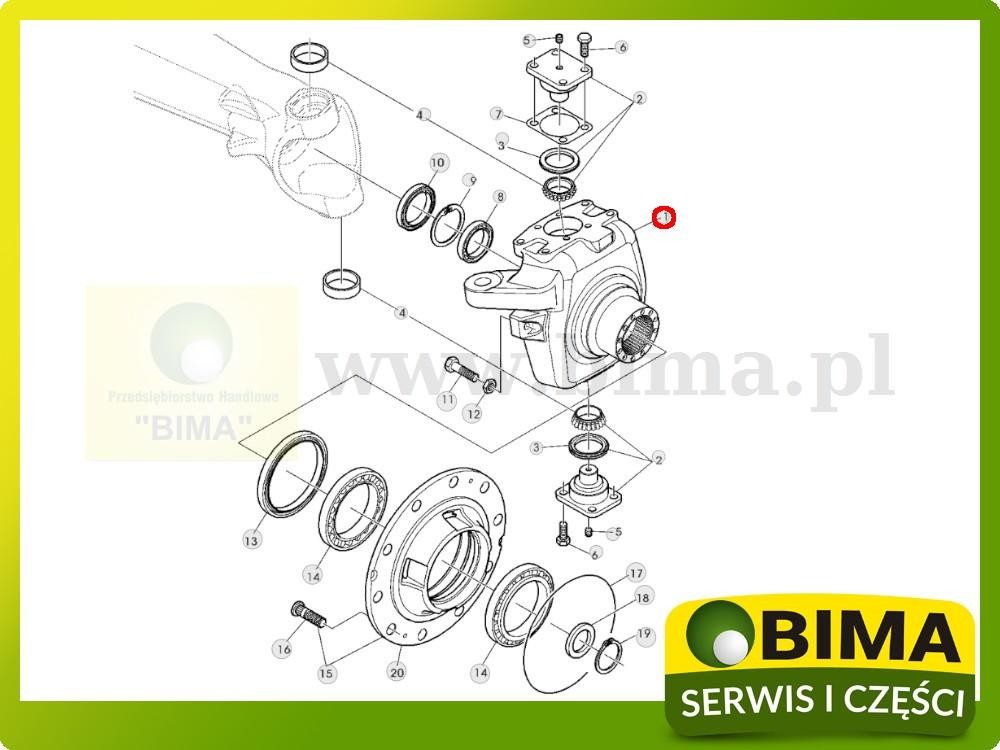 Zwrotnica lewa John Deere 6520,6620