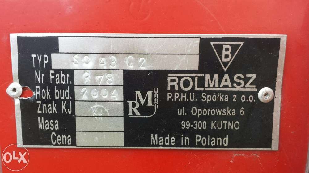 Siewnik 3m Poznaniak Rolmasz Kutno Unia 2004r. Podest znaczniki sciezk — zdjęcie 3