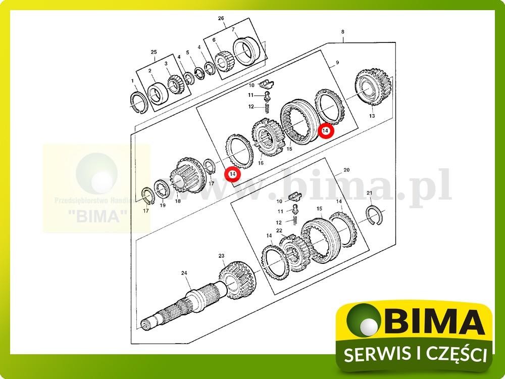 Pierścień hamujący synchronizatora John Deere 3650,3155