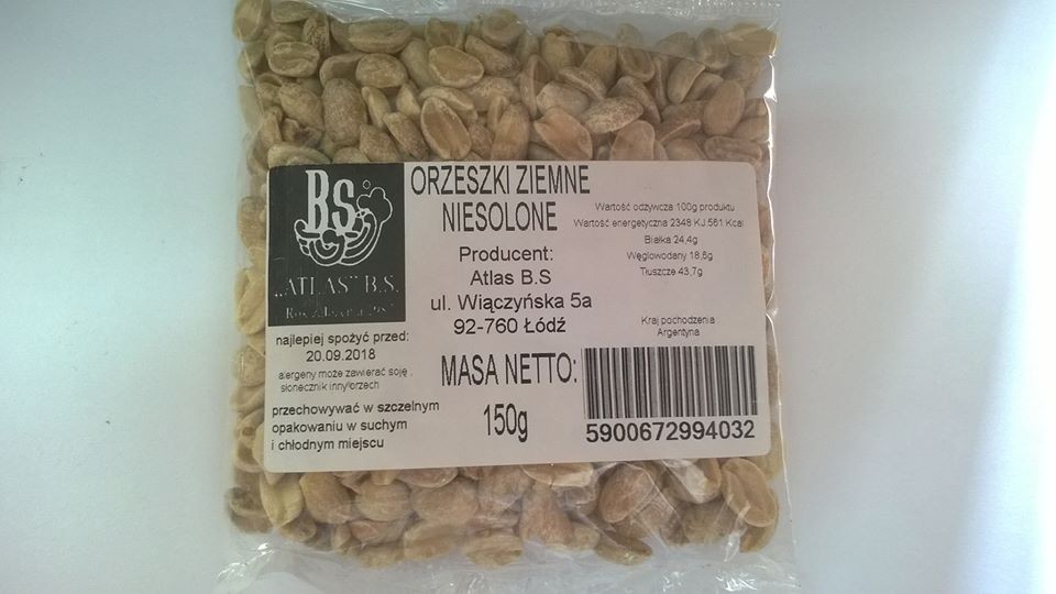 Orzeszki ziemne niesolone 150g 