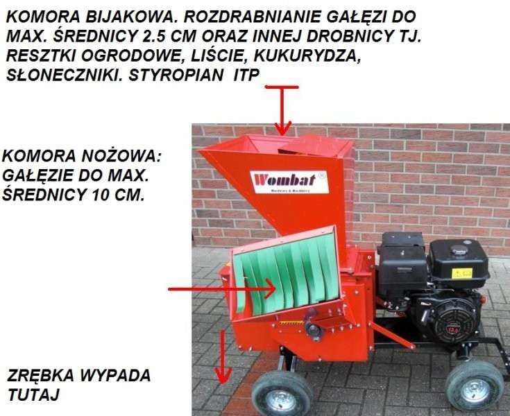 RĘBAK WOMBAT, rozdrabniacz SILNIK 13 KM, FW GW — zdjęcie 2