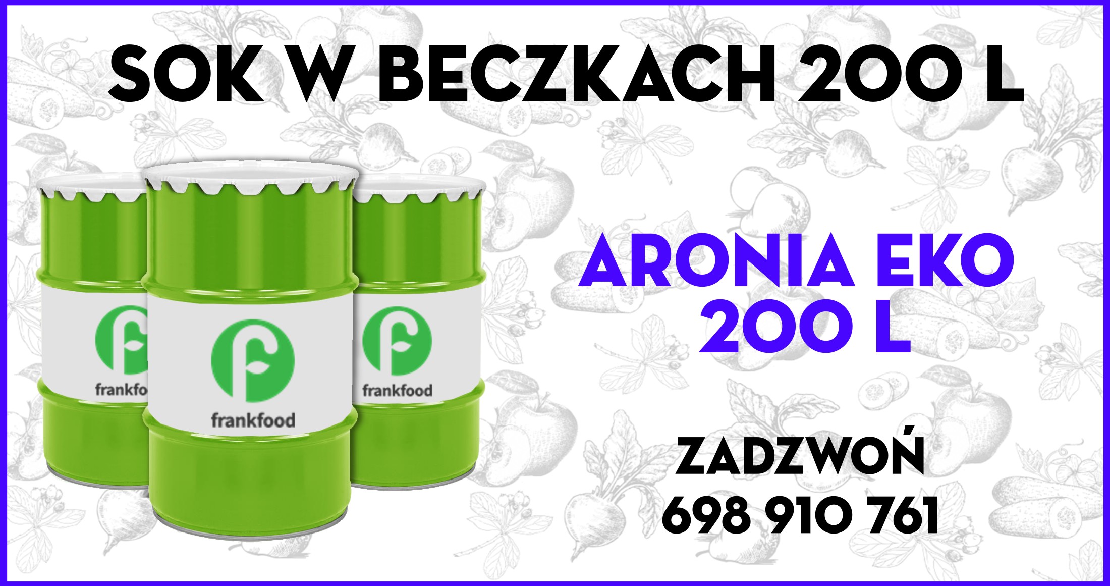 Sok z ARONII EKOLOGICZNEJ - 0,95 EUR/kg