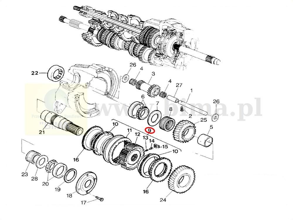 Synchronizator rewersu części do MF Massey Ferguson 3080, — zdjęcie 3