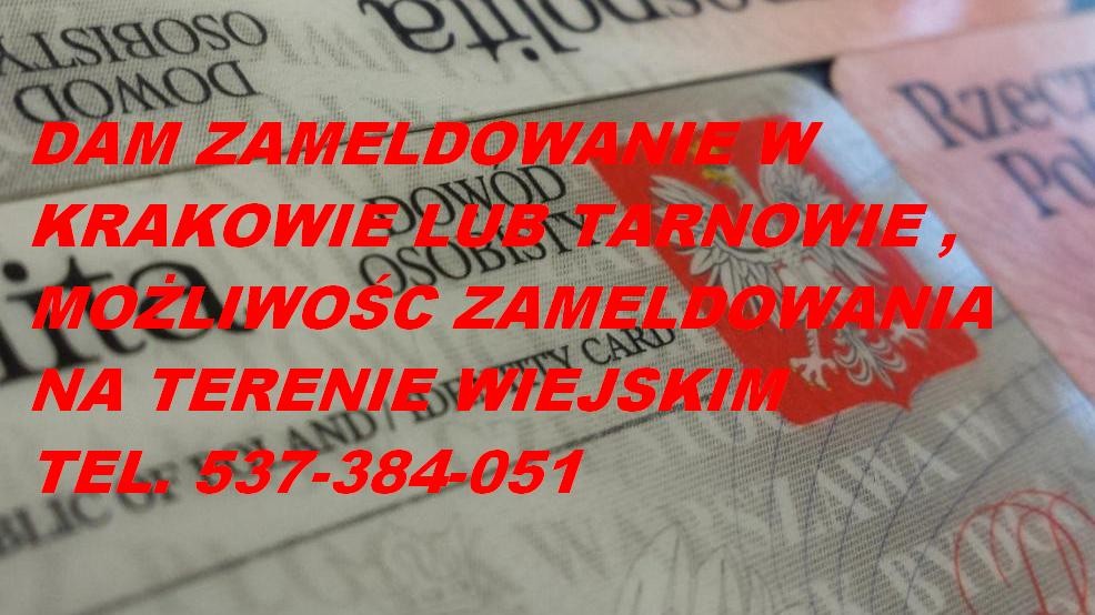 Dam zameldowanie w Krakowie tel. 537-384-051 — zdjęcie 2