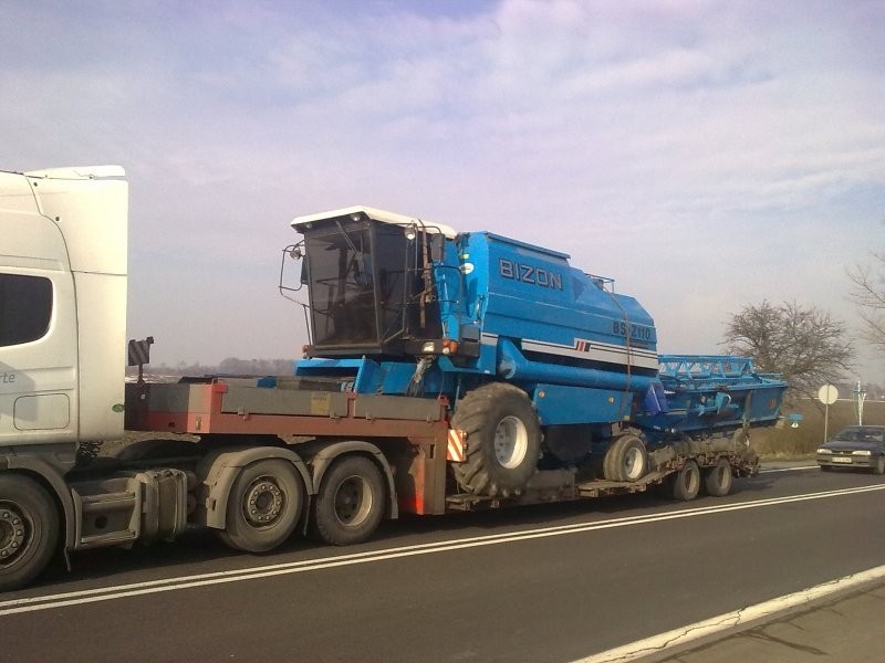 Transport kombajnow bizon claas john mdv — zdjęcie 2