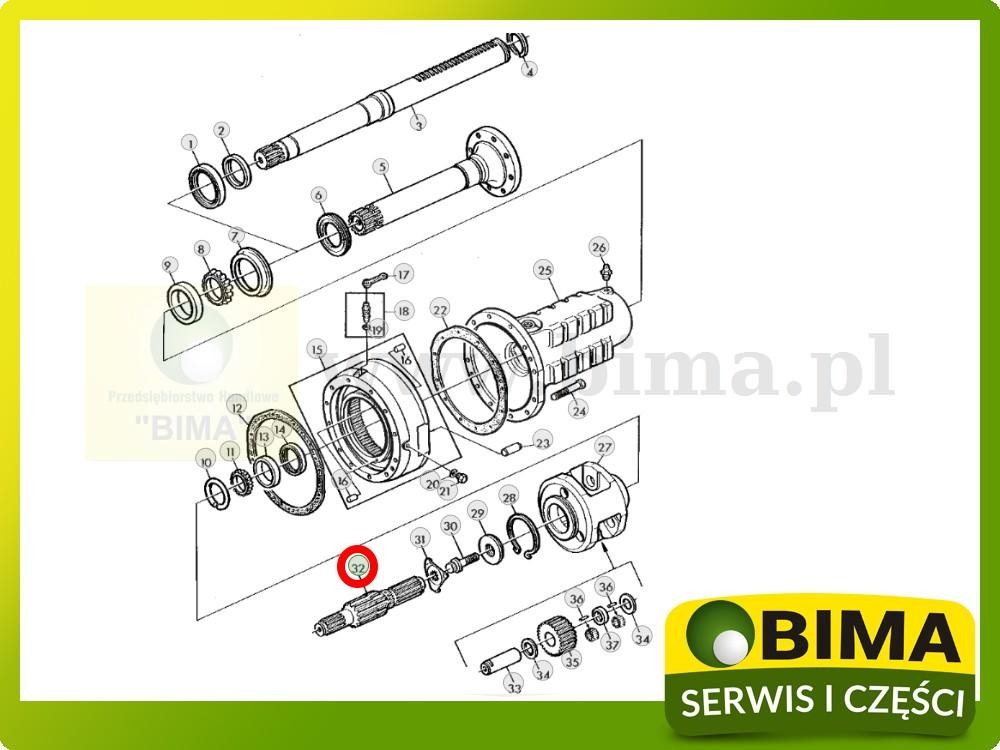 Wałek napędowy prawy z14 John Deere 3350,3640,3640S — zdjęcie 2
