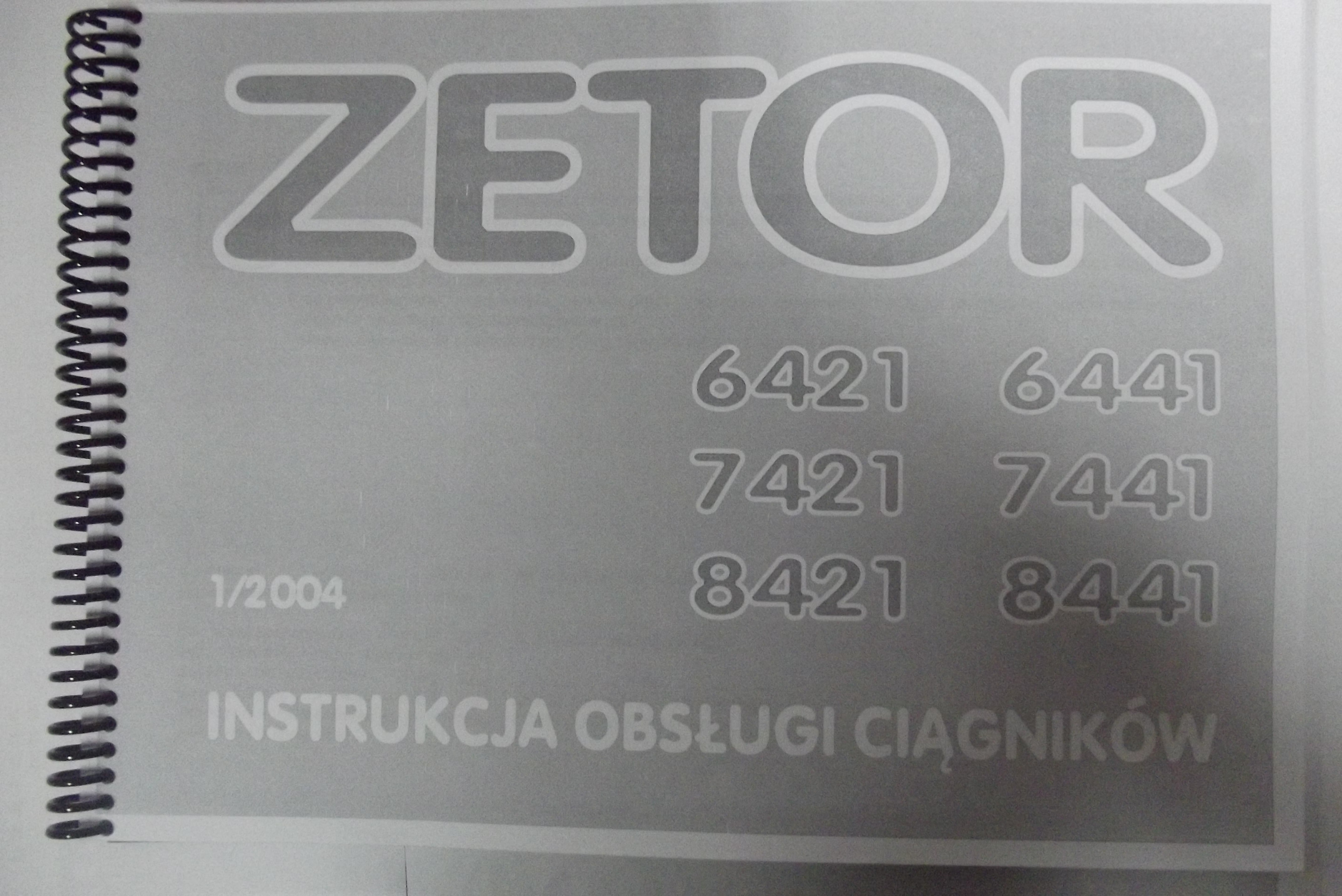 Instrukcja obsługi Zetor PROXIMA 6421,6441,7421,7441,8421,8441.   — zdjęcie 1