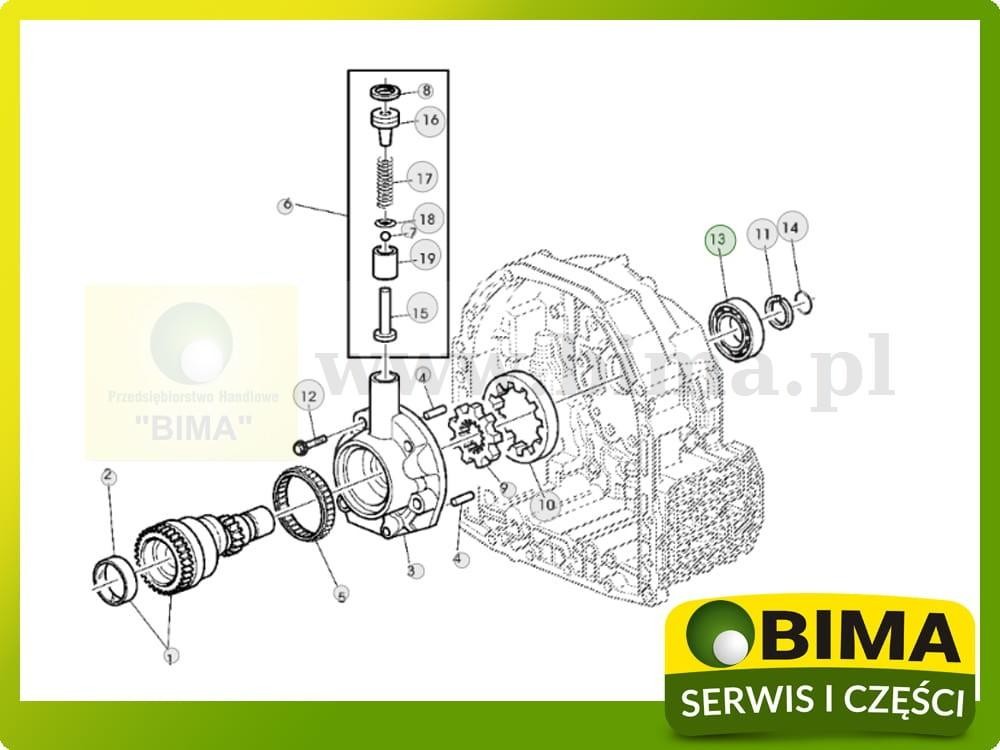 Łożysko skrzyni / przedniego mostu John Deere 7230R — zdjęcie 3