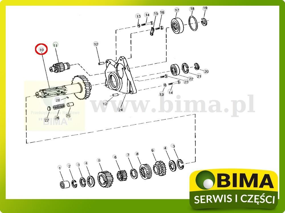 Wałek z kołem zębatym z37 John Deere 1850N,1640,1840 — zdjęcie 2