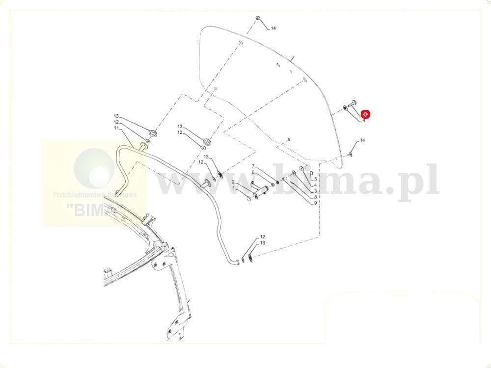 Śruba mocująca klamkę szyby Case IH Puma 115,125,140 — zdjęcie 2