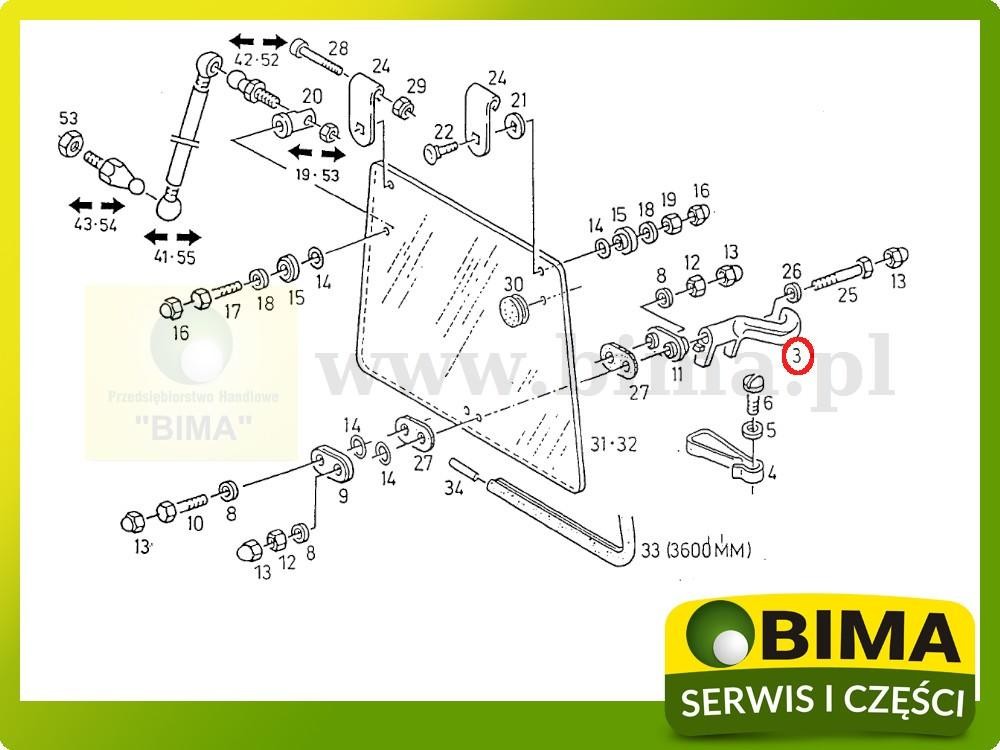 Klamka uchwyt szyby tylnej Deutz AgroXtra 4.47 — zdjęcie 3