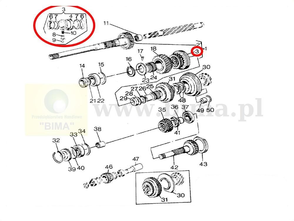 Synchronizator rewersu części do traktorów MF Massey Ferg — zdjęcie 2