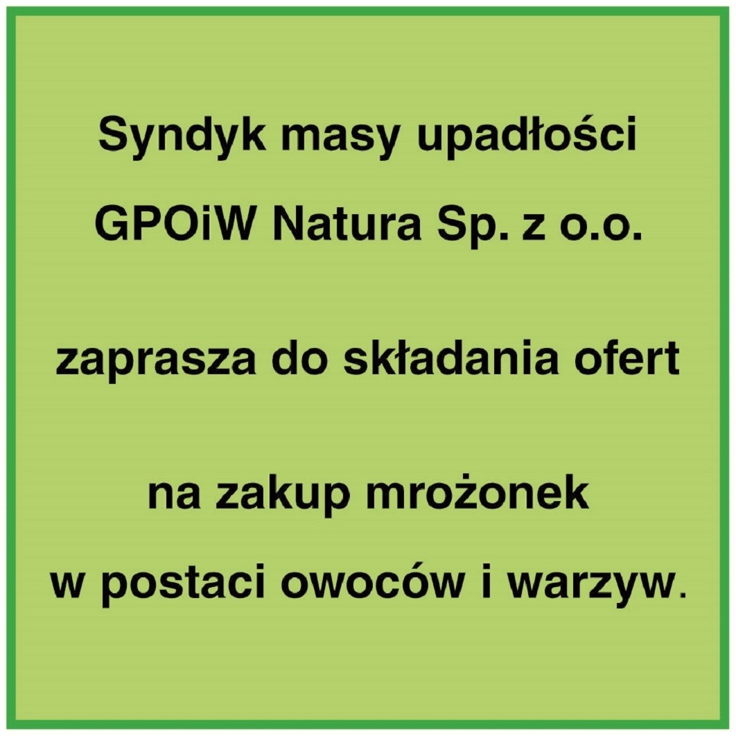 Syndyk sprzeda mrożonki w postaci warzyw i owoców